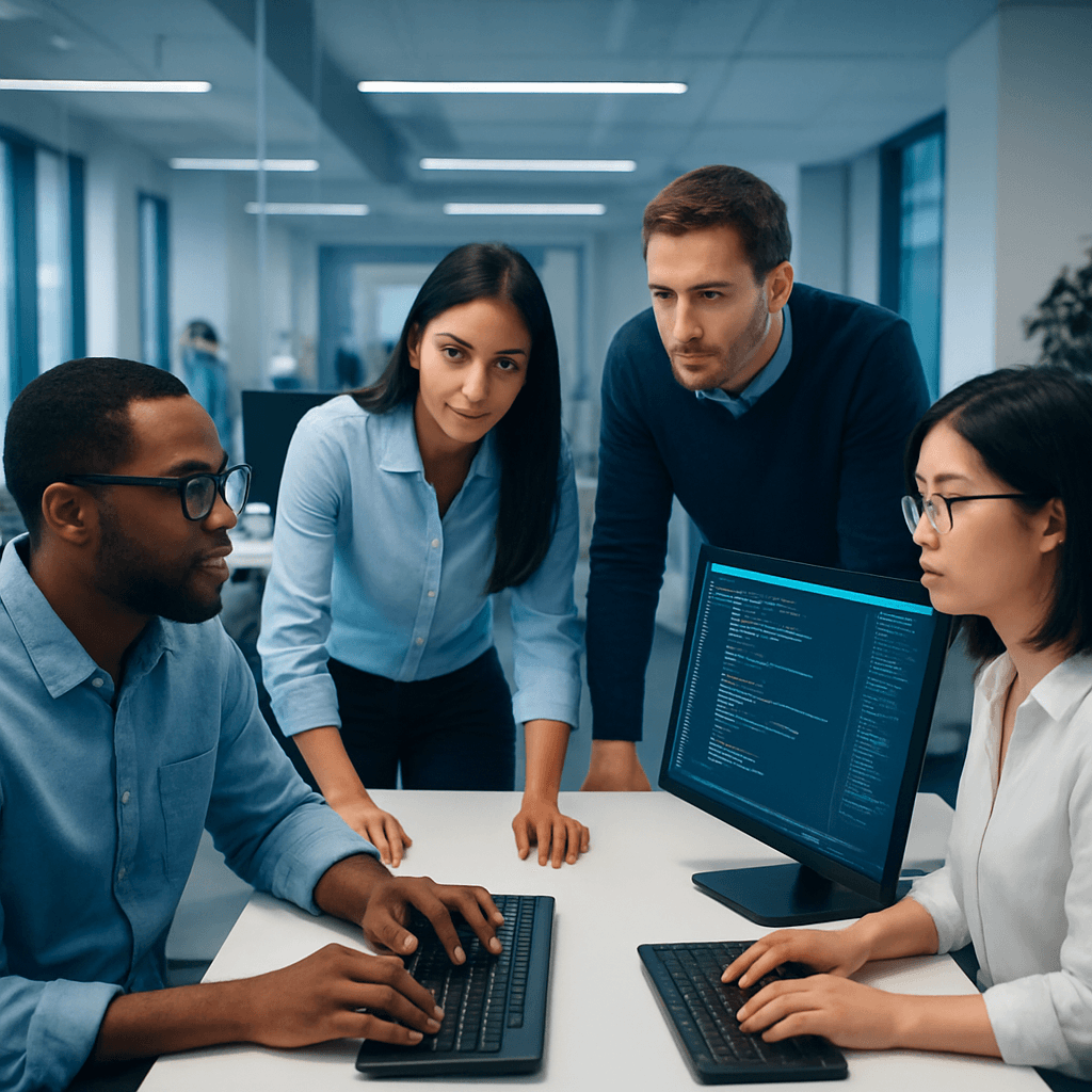 Our expert team working on technology solutions